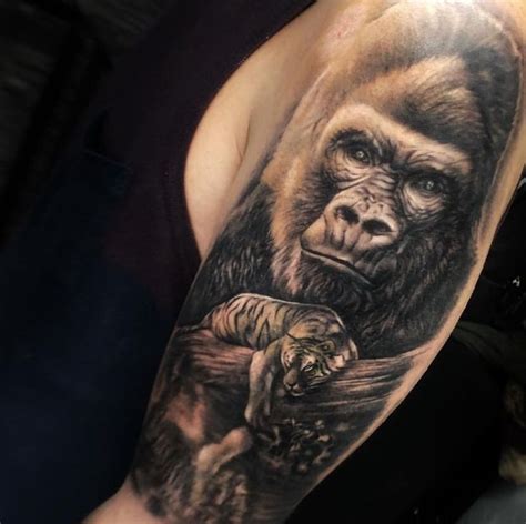 tattoo gorilla|50+ Amazing Gorilla Tattoos with Meaning